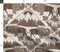 Bison Western Floral Nature Mountains Large Scale Prairie National Parks Brown Wildflower Lattice Custom Printed Fabric by Spoonflower Various Fabrics by the Yard or Fat Quarter
